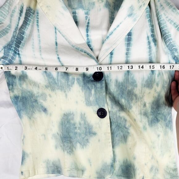 Mix Noveaux bleach dye tie dye chambray single breasted blazer size SP - Picture 6 of 10